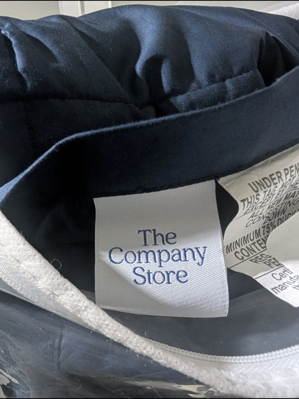 The Company Store 50 X 70 Lacrosse Throw Blanket; Down, Cotton; NWT Navy Blue